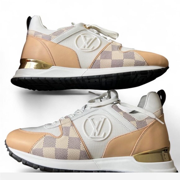 Louis Vuitton Shoes - LOUIS VUITTON Calfskin Damier Azur Run Away Size 38